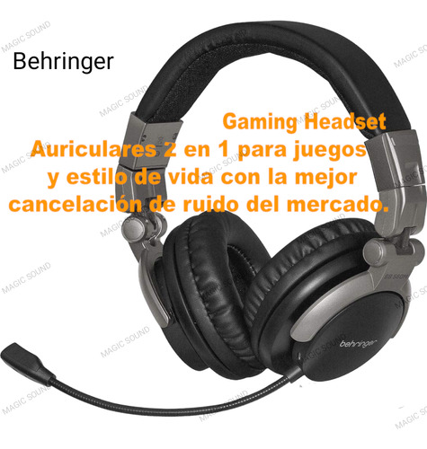 Audífonos + Micrófono Gaming Gamer Bluetooth Behringer Bb560