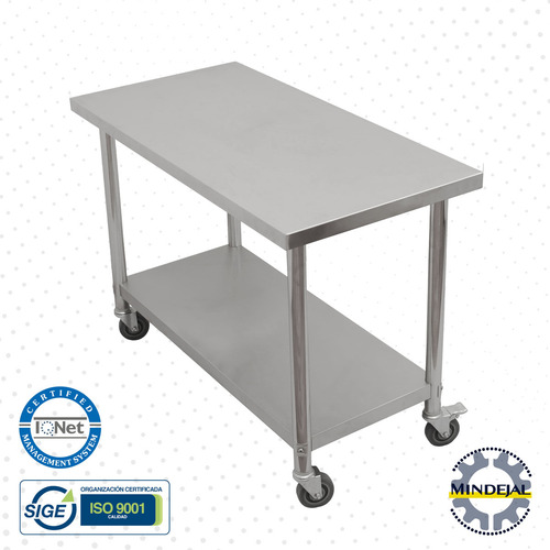 Mesa En Isla Con Ruedas Acero Inoxidable Mindejal GY-WTM04