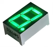 Comprar Display Catodo 7 Segmentos, 1 Digito Color Verde (10 Piezas)