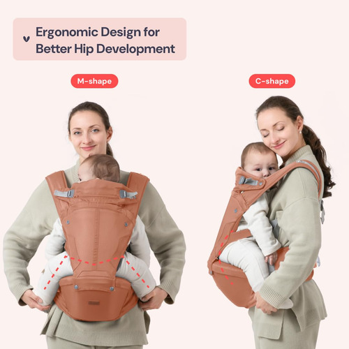 Mochila Portabebés 6 En 1 Babbleroo Con Asiento De Cadera,