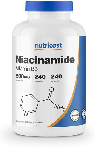 Niacinamida Vitamina B3 500mg 240 Caps Piel Celulas Niacina