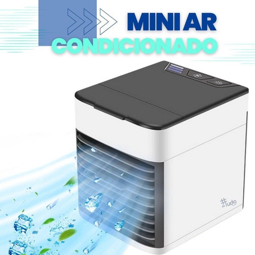 Mini Climatizador Ar Condicionado Portátil Umidificador Usb Cor Branco/Cinza 110V/220V