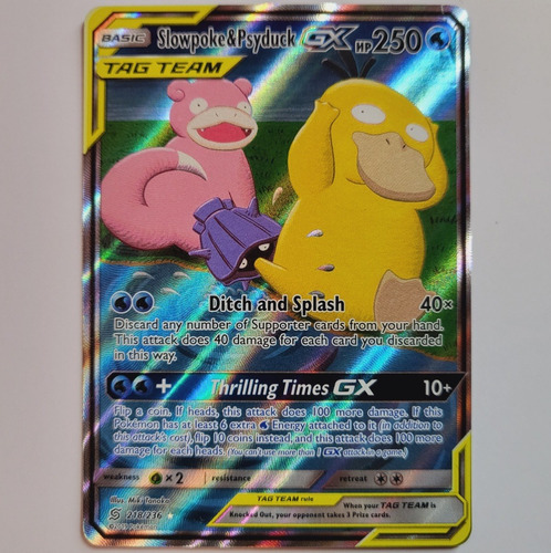 Slowpoke & Psyduck Gx 218/236 Full Art Ultra Raro Pokemon Tc (Usado)
