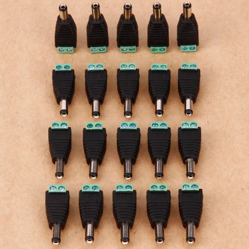 20 X 2.1 X 5,5 Mm Dc Adaptador Macho Conector Para Cámara De