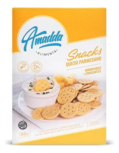 Snacks De Queso Parmesano Horneadas Y Crocantes Amadda X180g