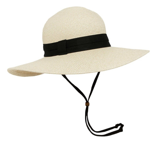 Sombrero Para Playa  Protección Uv Borde Lazo Negro