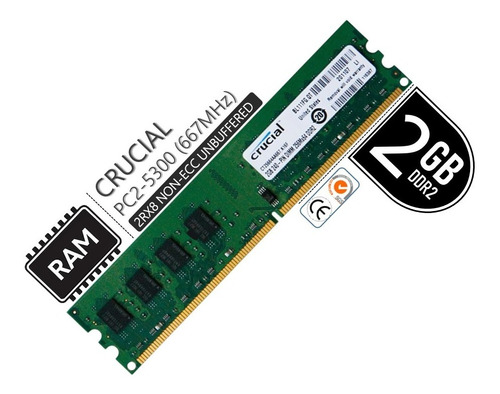 Imagen 1 de 3 de 2gb Ddr2 Sdram 667 Mhz Non-ecc Unbuffered Desktop Memory