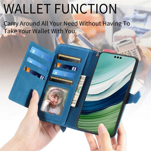 Funda De Piel Con Cremallera For Teléfono Con Múltiples