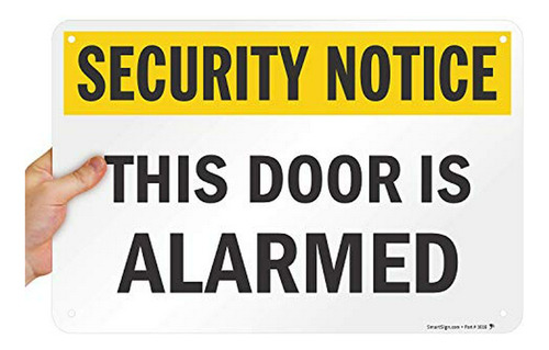 Cartel De Seguridad  12x18  - Alarma En Esta Puerta