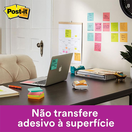 Bloco De Recado Auto Adesivo Roxo Post-it 102 X 76mm - 3m