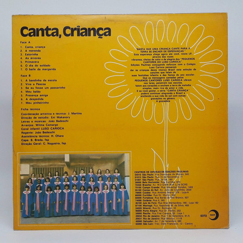 Imagem 2 de 4 de Lp Disco Vinil Música Católica João Bedeschi Canta Criança