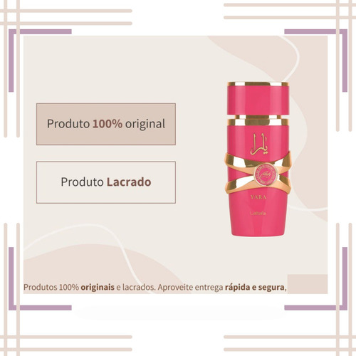 Perfume Yara Candy Lattafa Feminino 100 Ml Original Com Garantia