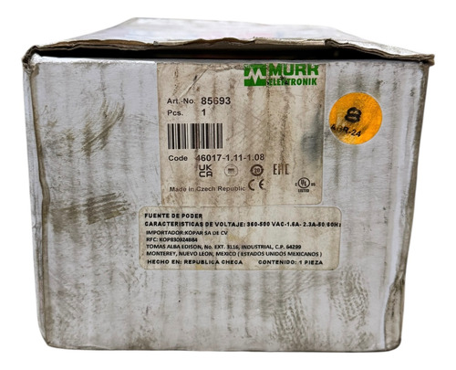 Fuente De Alimentación Murr Elektronik 85693 40a 360-500v
