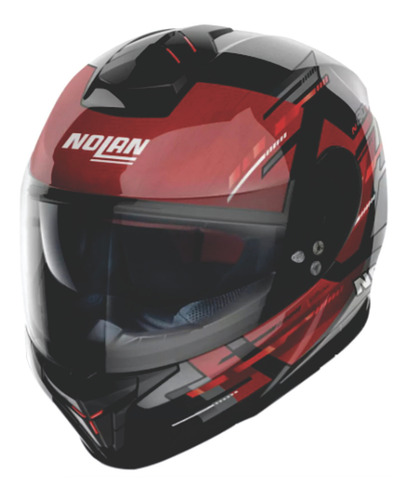 Nolan N80-8 Meteor N-com 68 Ngo/rojo L