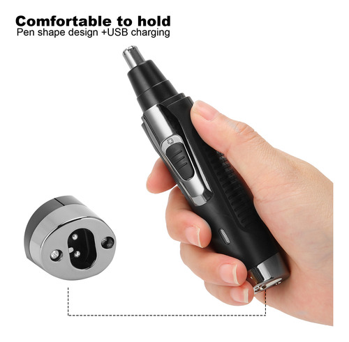 Cortapelos Sideburns Para Nariz Y Nariz, Recargable Por Usb,