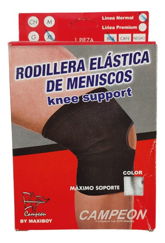 Rodillera Elástica Para Meniscos Campeón Color Blanco Talla G