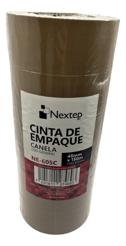 Cinta Empaque Nextep Uso General 48mm X 150 Mts C/6 Color Café Liso