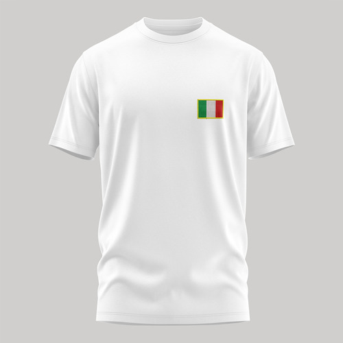 Remera Bordada Personalizada Bandera Italia 100% Algodón