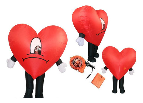 Disfraz Inflable Up Con Forma De Corazón, Mascota Love Red