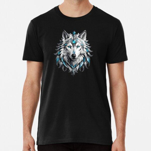 Remera Adorno De Cabeza De Lobo, Efecto Cristal Roto Algodon