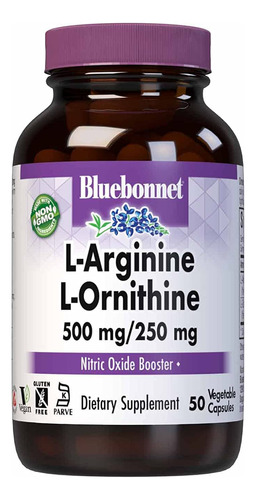 Bluebonnet Nutrition L-arginina 500 Mg/l-orinitina 250 Mg,