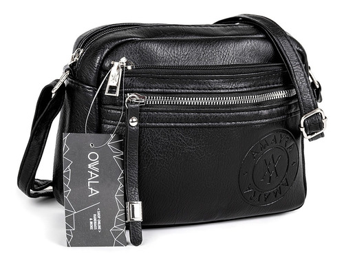 Imagen 1 de 6 de Cartera Bandolera Mujer Cuero Sintetico Amayra Bolsillos