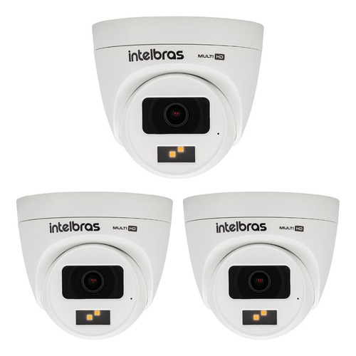 Kit 3 Câmeras 2 Megas 20m Vhd 3220 D Full Color+ Intelbras
