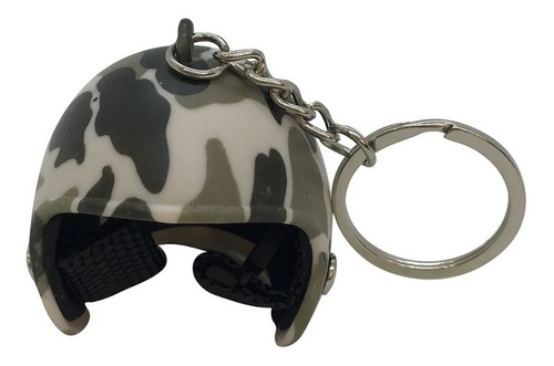 Llavero Casco Moto Camuflado Calidad Porta Llaves Mochila