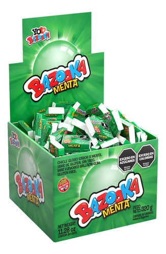 Bazooka Chicles Menta Pack X 80un - Cioccolato Tienda Dulce