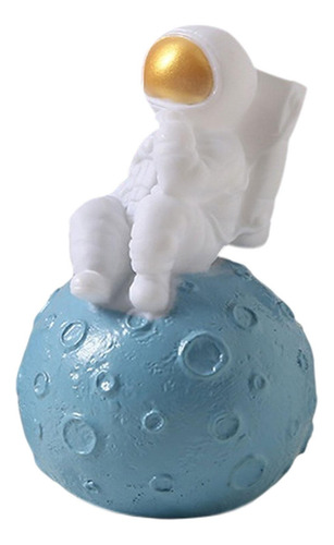 Lámpara De Estatua De Sit On Moon Luz De Noche Led Azul