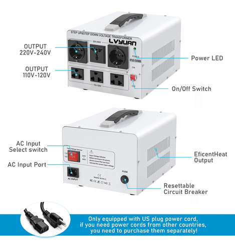 Transformador De Voltaje Lvyuan 5000w Step Arriba/down