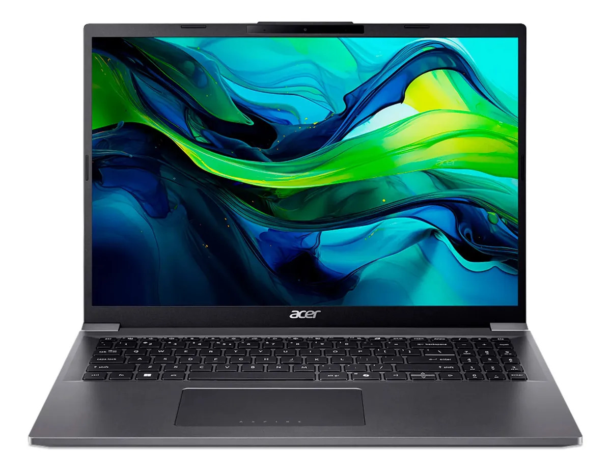 Notebook 16" Acer Aspire 16 com Tela WUXGA IPS 16:10 Processador Intel Core Ultra 5 115U 16GB RAM LPDDR5 a 6400MHz SSD de 512GB Windows 11 Home