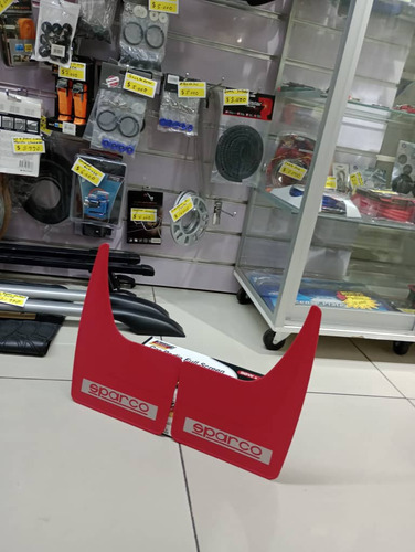 X2 Guardabarro Faldillas Universales Para Autos Sparco Rojo