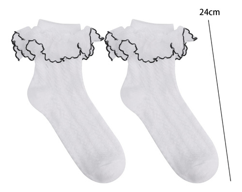 Calcetines Estilo Princesa Con Volantes Y Encaje Con Lazo Pa