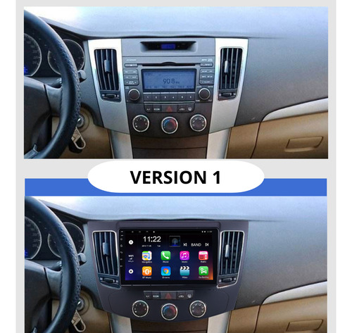 Estereo Android Hyundai Sonata 2008 Carplay & Android Auto Gris Version 1