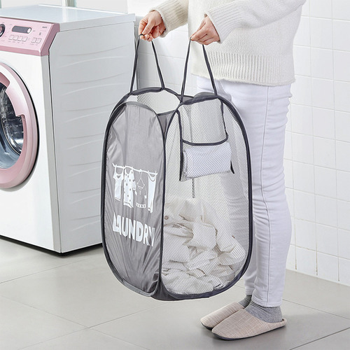 Cesta Plegable Para Ropa Sucia, Malla De Tres Lados, Tela Su