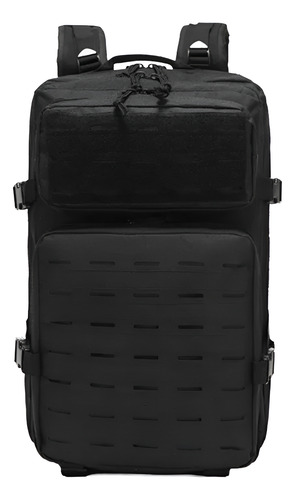 Mochila Tactica Militar Importadas 45lts Panzer Impermeables Negro Lisa