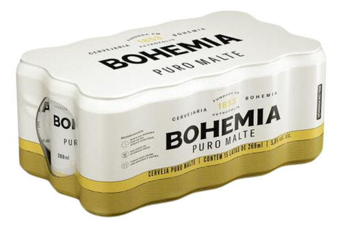 Cerveja Bohemia Lata 269ml Com 15 Unidades