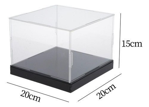 Vitrina Acrílica Base Negra Para Modelos De 20cmx20cmx15cm