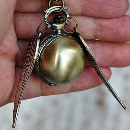 Imagen 3 de 5 de Collar + Reloj Cadena Quidditch Ball Bronce Harry Potter