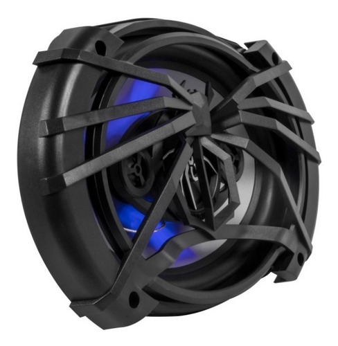 Imagen 4 de 5 de Par De Bocina 6.x9 Cono Plata Y Led Azul
