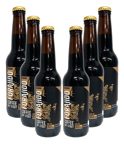 Six Pack Cerveza Artesanal Colombo Forajido Stout 355 Ml