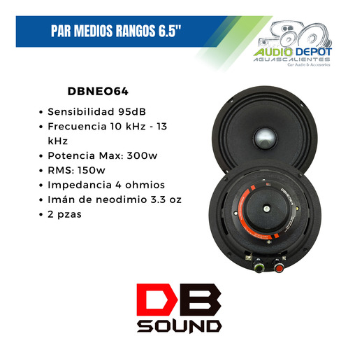 Par De Medios Rangos 300w Max 6.5 PuLG Db Sound Dbneo64