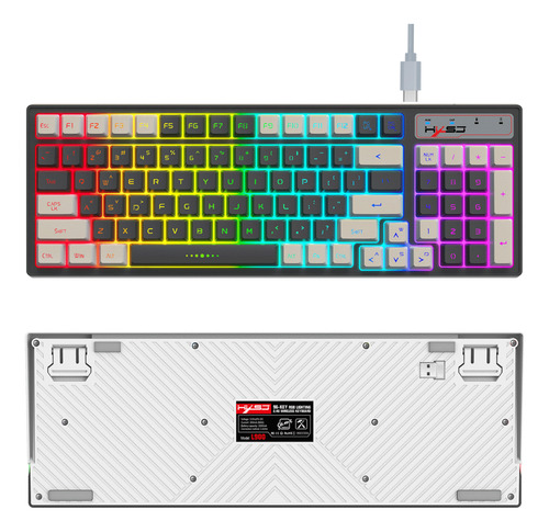 Combo De Teclado Y Ratón Inalámbrico, Retroiluminado Y Blanc