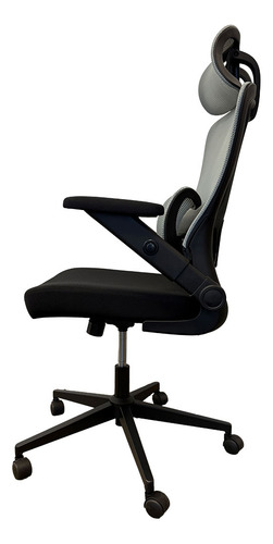 Silla De Oficina Dalton Reposa Cabeza Soporte Lumbar Altura Regulable Negra/gris Da-ldl-950h