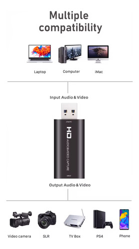 Placa Captura Audio Video Hdmi Usb 3.0 4k 1080p - Premium