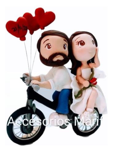 Muñecos Para Pastel De Boda En Bicicleta 