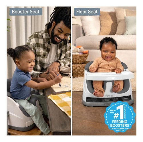 Ingenuity Baby Base Asiento Elevador 2 En 1 Gris Slate