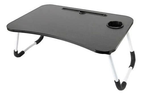 Mesa Suporte Notebook Dobrável Cama Sofá Trabalho Estudo Cor Preto
