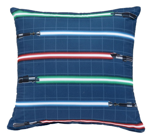 Almofada 43cm X 43cm Star Wars Sabres Azul Hedrons Almofada Desenho Do Tecido Localizado